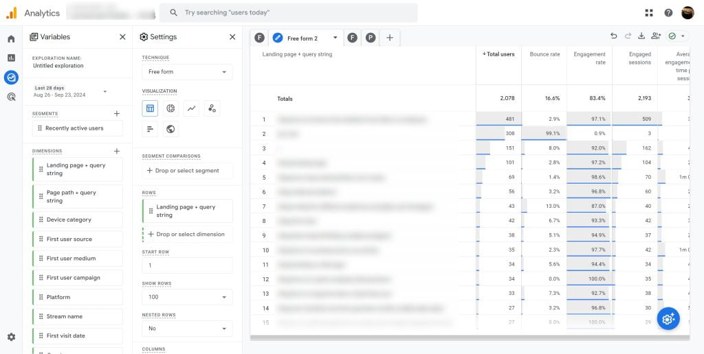 google analytics 4 explore