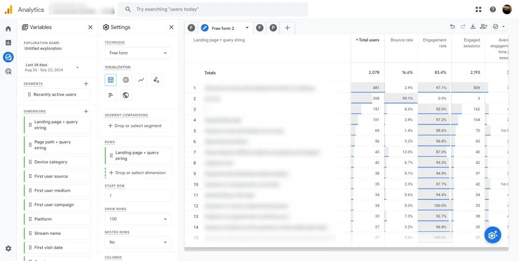 google analytics 4 explore