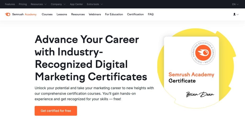 Earn Your Free Digital Marketing Certificate Online from Semrush Academy 01 24 2025 03 15 PM