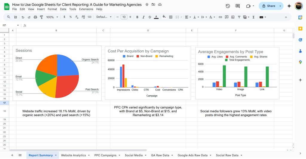 How to Use Google Sheets for Client Reporting A Guide for Marketing Agencies Google Sheets 01 30 2025 09 24 AM