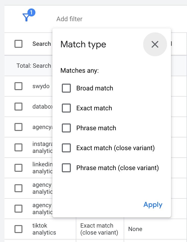 gads match types