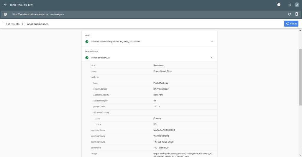 Rich Results Test Google Search Console 02 14 2025 02 02 PM