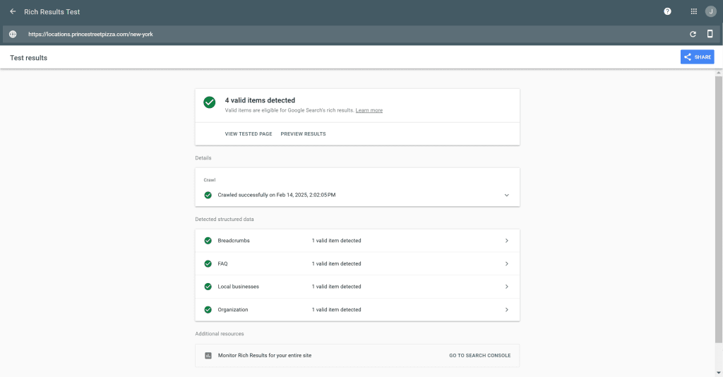 Rich Results Test Google Search Console 02 14 2025 02 03 PM